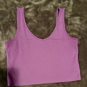 SHEIN Lavender Ribbed Crop Top
